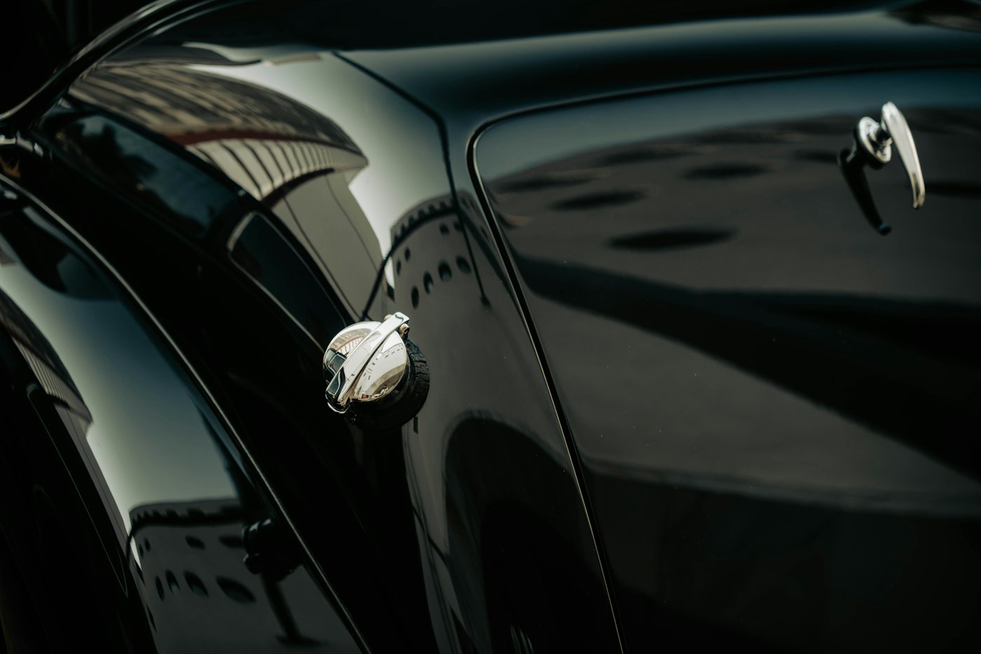 Gloss black fender after correction