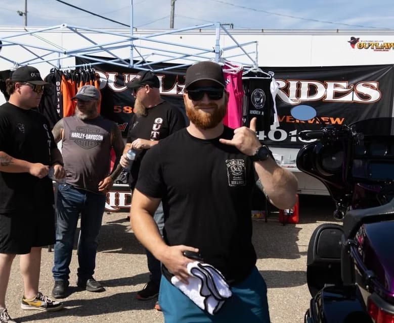 BK at a motorcycle show